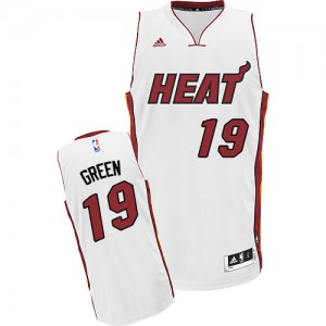 Miami Heat #19 Adidas Home Blanc Swingman Maillot d'équipe de NBA prix d'usine en ligne - Gerald Green pour Homme