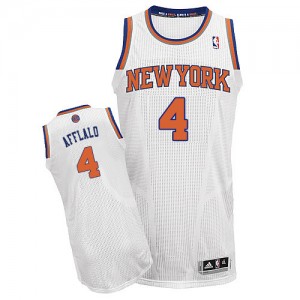 New York Knicks Arron Afflalo #4 Home Authentic Maillot d'équipe de NBA - Blanc pour Enfants
