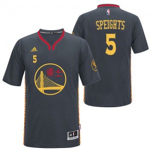 Maillot NBA Noir Marreese Speights #5 Golden State Warriors Slate Chinese New Year Swingman Homme Adidas