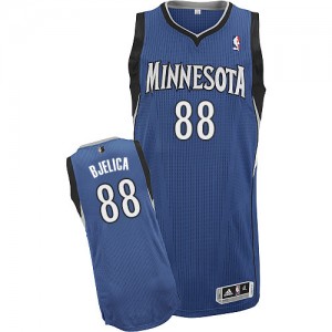 Maillot NBA Slate Blue Nemanja Bjelica #88 Minnesota Timberwolves Road Authentic Homme Adidas