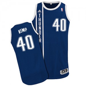 Maillot Authentic Oklahoma City Thunder NBA Alternate Bleu marin - #40 Shawn Kemp - Homme