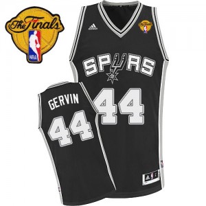 San Antonio Spurs #44 Adidas Road Finals Patch Noir Swingman Maillot d'équipe de NBA en vente en ligne - George Gervin pour Homme