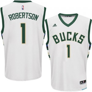 Milwaukee Bucks Oscar Robertson #1 Home Authentic Maillot d'équipe de NBA - Blanc pour Homme