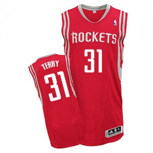 Maillot NBA Houston Rockets #31 Jason Terry Rouge Adidas Authentic Road - Homme