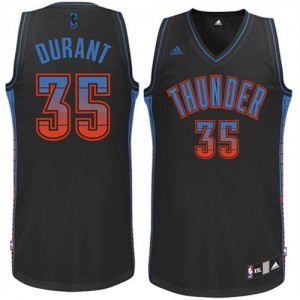 Oklahoma City Thunder Kevin Durant #35 Vibe Swingman Maillot d'équipe de NBA - Noir pour Homme
