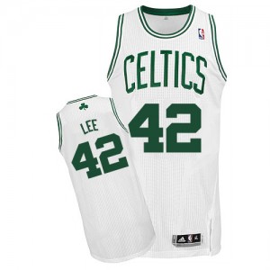 Maillot NBA Boston Celtics #42 David Lee Blanc Adidas Authentic Home - Homme
