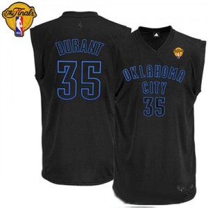 Oklahoma City Thunder #35 Adidas Black Finals Patch Noir Authentic Maillot d'équipe de NBA en ligne pas chers - Kevin Durant pour Homme