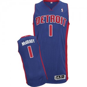 Maillot NBA Authentic Tracy McGrady #1 Detroit Pistons Road Bleu royal - Homme
