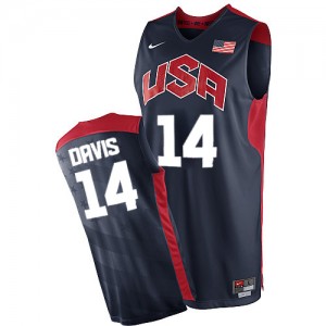Team USA Nike Anthony Davis #14 2012 Olympics Authentic Maillot d'équipe de NBA - Bleu marin pour Homme