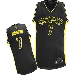 Maillot NBA Noir Joe Johnson #7 Brooklyn Nets Electricity Fashion Authentic Homme Adidas