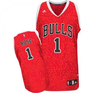 Maillot NBA Chicago Bulls #1 Derrick Rose Rouge Adidas Swingman Crazy Light - Homme