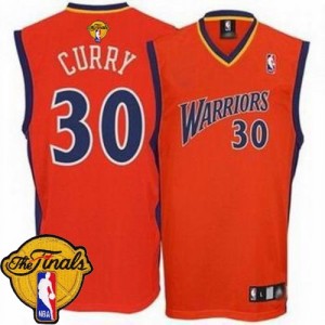 Golden State Warriors Stephen Curry #30 2015 The Finals Patch Authentic Maillot d'équipe de NBA - Orange pour Homme