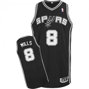 Maillot Authentic San Antonio Spurs NBA Road Noir - #8 Patty Mills - Homme