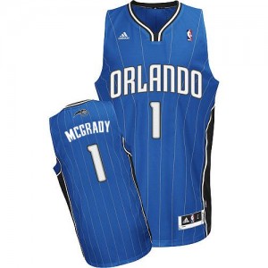 Maillot NBA Orlando Magic #1 Tracy Mcgrady Bleu royal Adidas Swingman Road - Homme