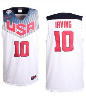 Maillot NBA Blanc Kyrie Irving #10 Team USA 2014 Dream Team Authentic Homme Nike
