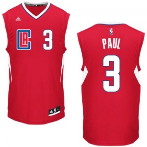 Los Angeles Clippers Chris Paul #3 Road Authentic Maillot d'équipe de NBA - Rouge pour Enfants