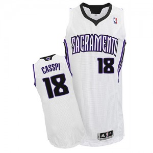 Sacramento Kings #18 Adidas Home Blanc Authentic Maillot d'équipe de NBA Prix d'usine - Omri Casspi pour Homme