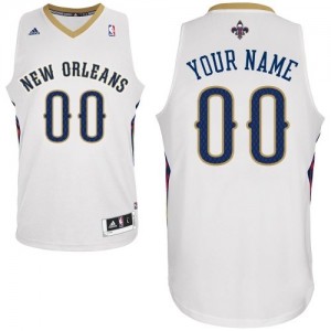 New Orleans Pelicans Personnalisé Adidas Home Blanc Maillot d'équipe de NBA Peu co?teux - Swingman pour Enfants