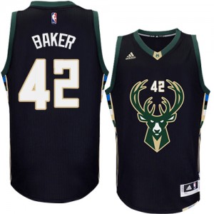 Milwaukee Bucks #42 Adidas Alternate Noir Swingman Maillot d'équipe de NBA en ligne pas chers - Vin Baker pour Homme