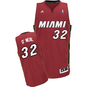 Maillot NBA Rouge Shaquille O'Neal #32 Miami Heat Alternate Swingman Homme Adidas