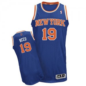 Maillot NBA New York Knicks #19 Willis Reed Bleu royal Adidas Authentic Road - Homme