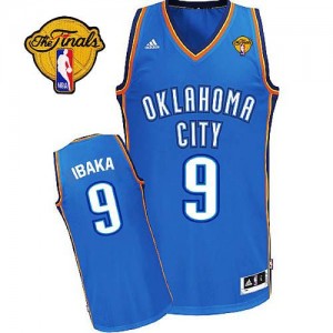 Maillot NBA Swingman Serge Ibaka #9 Oklahoma City Thunder Road Finals Patch Bleu royal - Homme