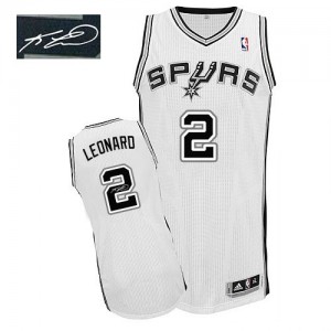 San Antonio Spurs #2 Adidas Home Autographed Blanc Authentic Maillot d'équipe de NBA achats en ligne - Kawhi Leonard pour Homme