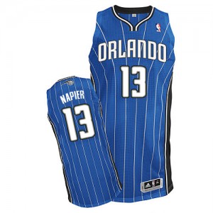 Orlando Magic Shabazz Napier #13 Road Authentic Maillot d'équipe de NBA - Bleu royal pour Homme