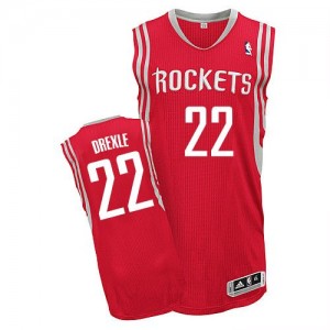 Maillot NBA Houston Rockets #22 Clyde Drexler Rouge Adidas Authentic Road - Homme
