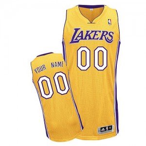 Maillot NBA Or Authentic Personnalisé Los Angeles Lakers Home Homme Adidas