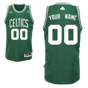 Maillot NBA Boston Celtics Personnalisé Swingman Vert (No Blanc) Adidas Road - Enfants