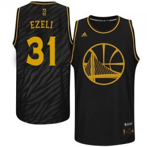 Maillot Authentic Golden State Warriors NBA Precious Metals Fashion Noir - #31 Festus Ezeli - Homme