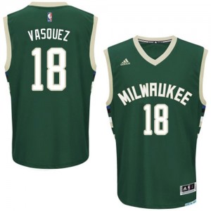 Maillot NBA Milwaukee Bucks #18 Greivis Vasquez Vert Adidas Swingman Road - Homme