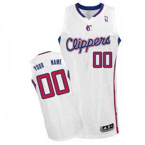 Maillot NBA Blanc Authentic Personnalisé Los Angeles Clippers Home Homme Adidas