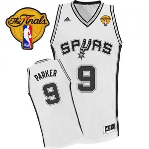 Maillot Swingman San Antonio Spurs NBA Home Finals Patch Blanc - #9 Tony Parker - Homme