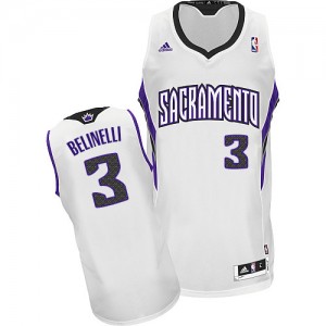 Sacramento Kings Marco Belinelli #3 Home Swingman Maillot d'équipe de NBA - Blanc pour Homme