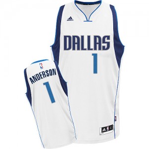 Dallas Mavericks Justin Anderson #1 Home Swingman Maillot d'équipe de NBA - Blanc pour Homme