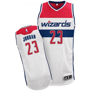 Washington Wizards Michael Jordan #23 Home Authentic Maillot d'équipe de NBA - Blanc pour Homme