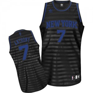 New York Knicks #7 Adidas Groove Gris noir Swingman Maillot d'équipe de NBA en ligne pas chers - Carmelo Anthony pour Femme