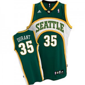 Oklahoma City Thunder Kevin Durant #35 Seattle SuperSonics Style Authentic Maillot d'équipe de NBA - Vert pour Homme