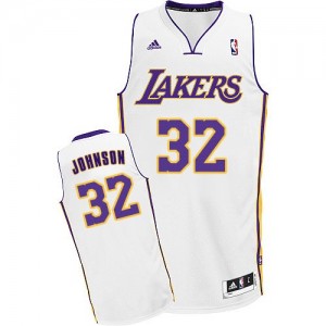 Los Angeles Lakers Magic Johnson #32 Alternate Swingman Maillot d'équipe de NBA - Blanc pour Homme