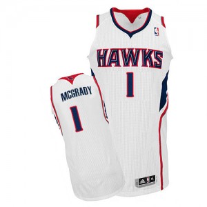 Maillot NBA Blanc Tracy Mcgrady #1 Atlanta Hawks Home Authentic Homme Adidas