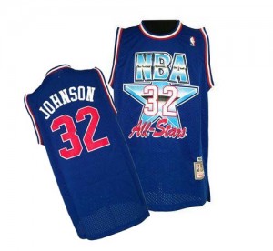 Maillot Authentic Los Angeles Lakers NBA 1992 All Star Throwback Bleu - #32 Magic Johnson - Homme