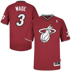 Maillot NBA Rouge Dwyane Wade #3 Miami Heat 2013 Christmas Day Authentic Homme Adidas