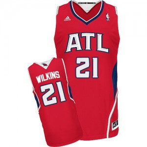 Maillot NBA Rouge Dominique Wilkins #21 Atlanta Hawks Alternate Swingman Homme Adidas