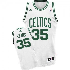 Maillot NBA Boston Celtics #35 Reggie Lewis Blanc Adidas Swingman Home - Homme