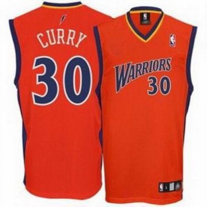 Maillot NBA Golden State Warriors #30 Stephen Curry Orange Adidas Authentic - Homme