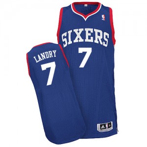 Philadelphia 76ers #7 Adidas Alternate Bleu royal Authentic Maillot d'équipe de NBA Le meilleur cadeau - Carl Landry pour Homme