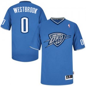 Maillot Authentic Oklahoma City Thunder NBA 2013 Christmas Day Bleu - #0 Russell Westbrook - Homme