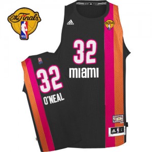 Maillot NBA Noir Shaquille O'Neal #32 Miami Heat ABA Hardwood Classic Finals Patch Swingman Homme Adidas